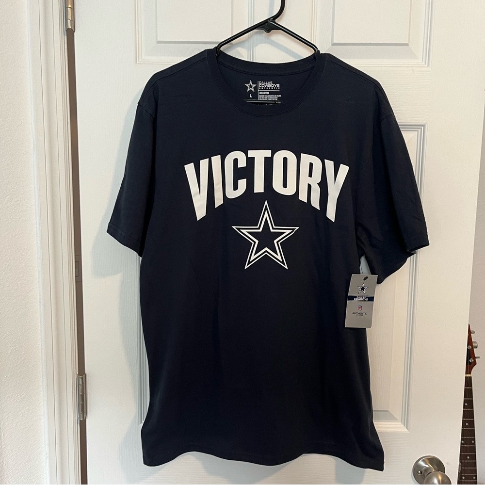 Dallas Cowboys NFL Star Texas Large L Blue White Victory Authentic Apparel NEW